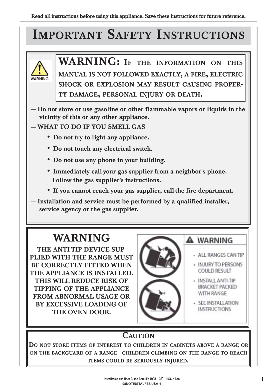 GE 1908 - 36 manual Important Safety Instructions 