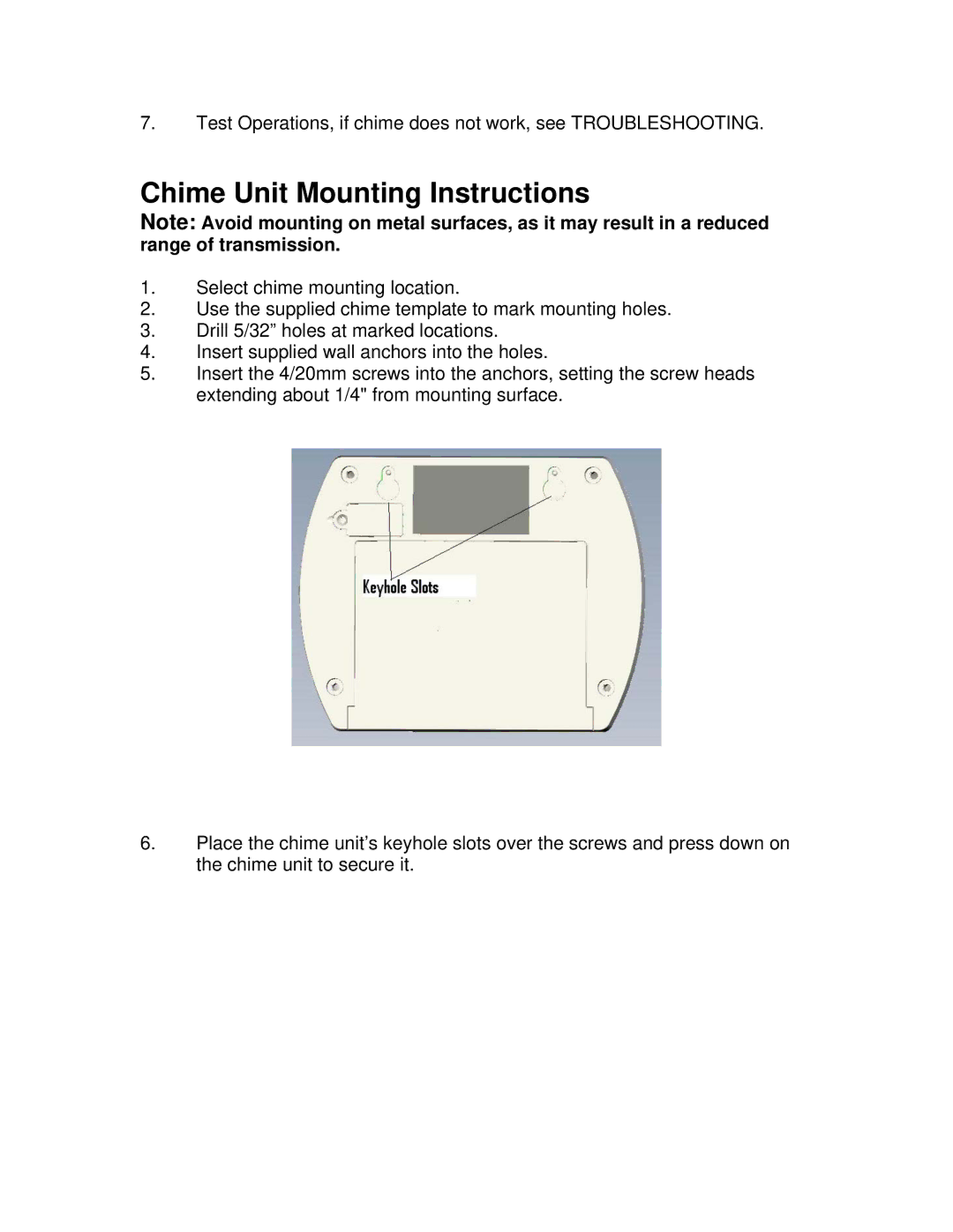 GE 19208 installation instructions Chime Unit Mounting Instructions 