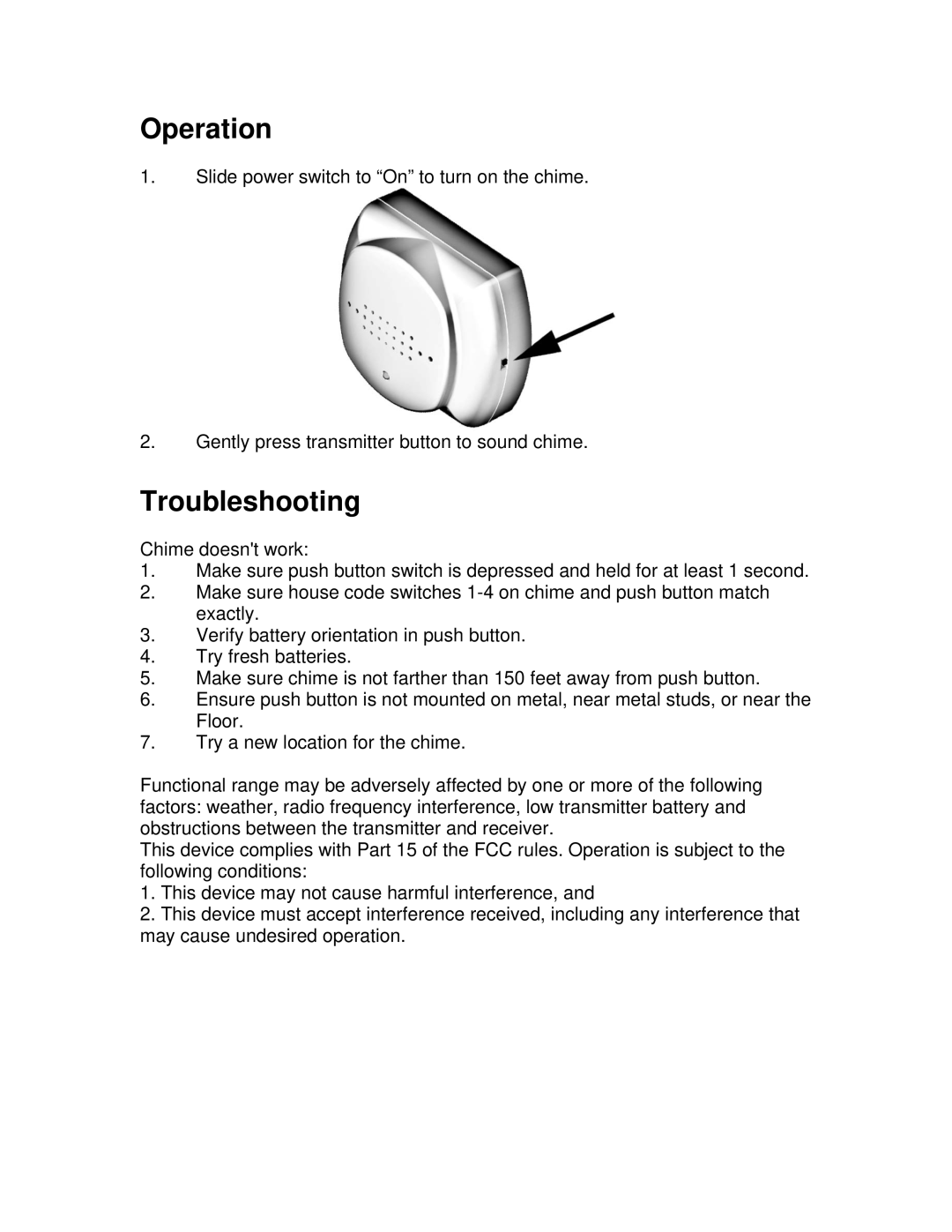 GE 19208 installation instructions Operation, Troubleshooting 