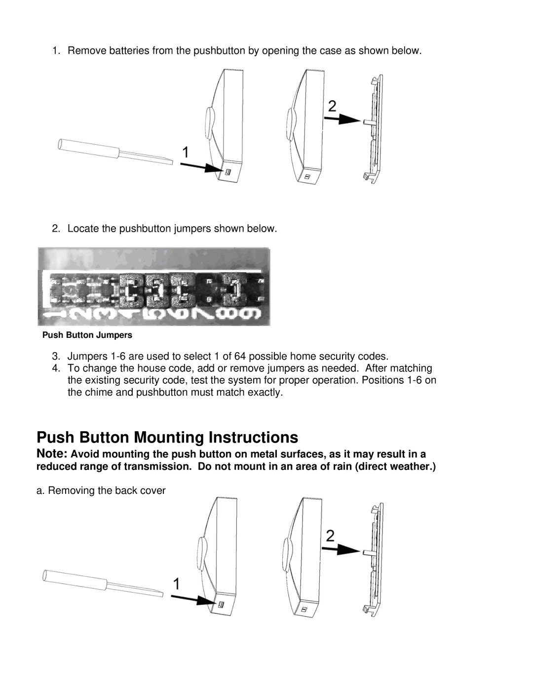 GE 19211, 19210 manual Push Button Mounting Instructions 