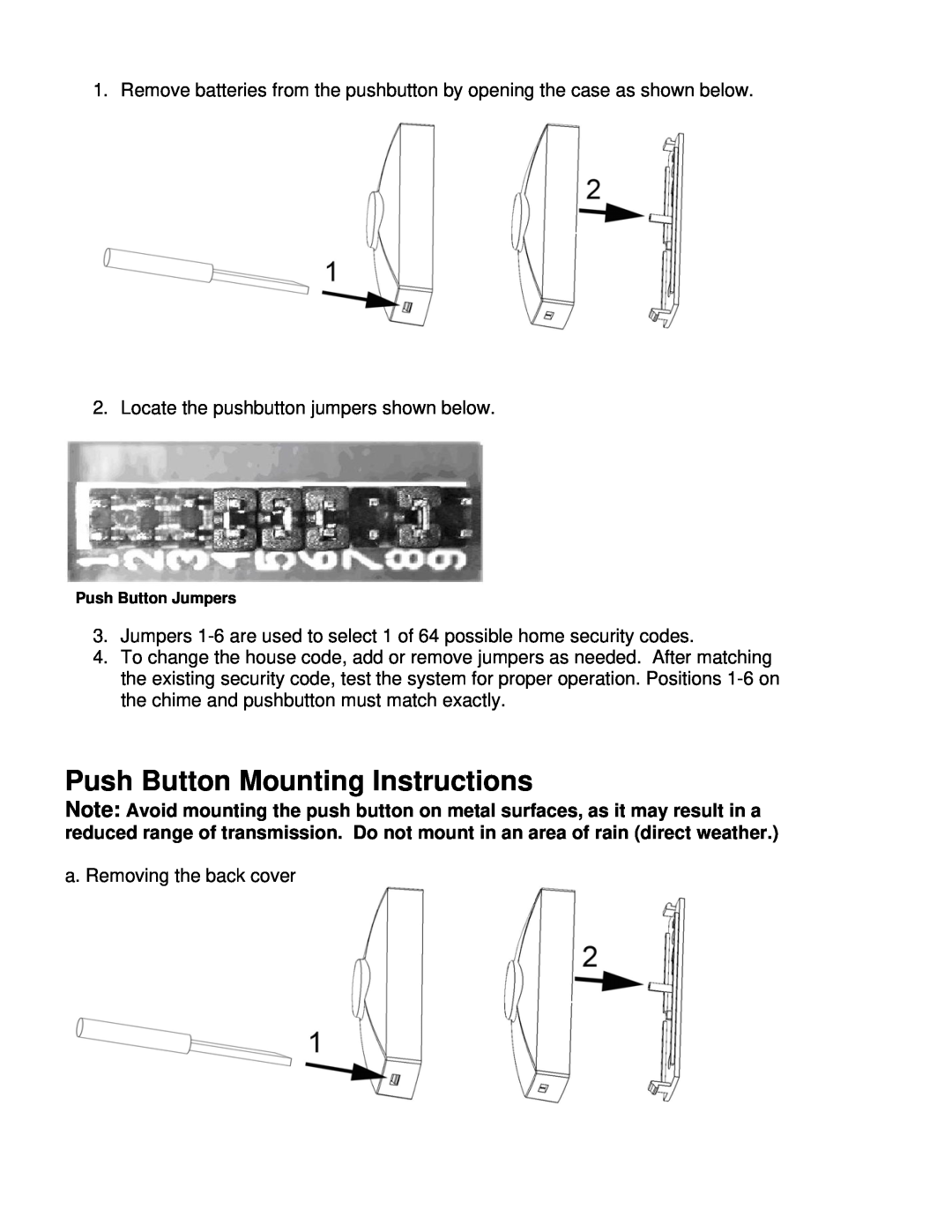 GE 19211, 19210 manual Push Button Mounting Instructions 