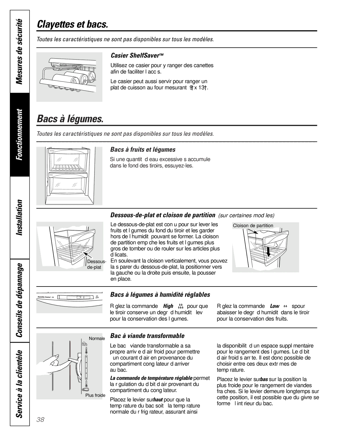 GE 197D3351P003 Clayettes et bacs, Bacs à légumes, Installation Conseils de dépannage, Service à la clientèle 