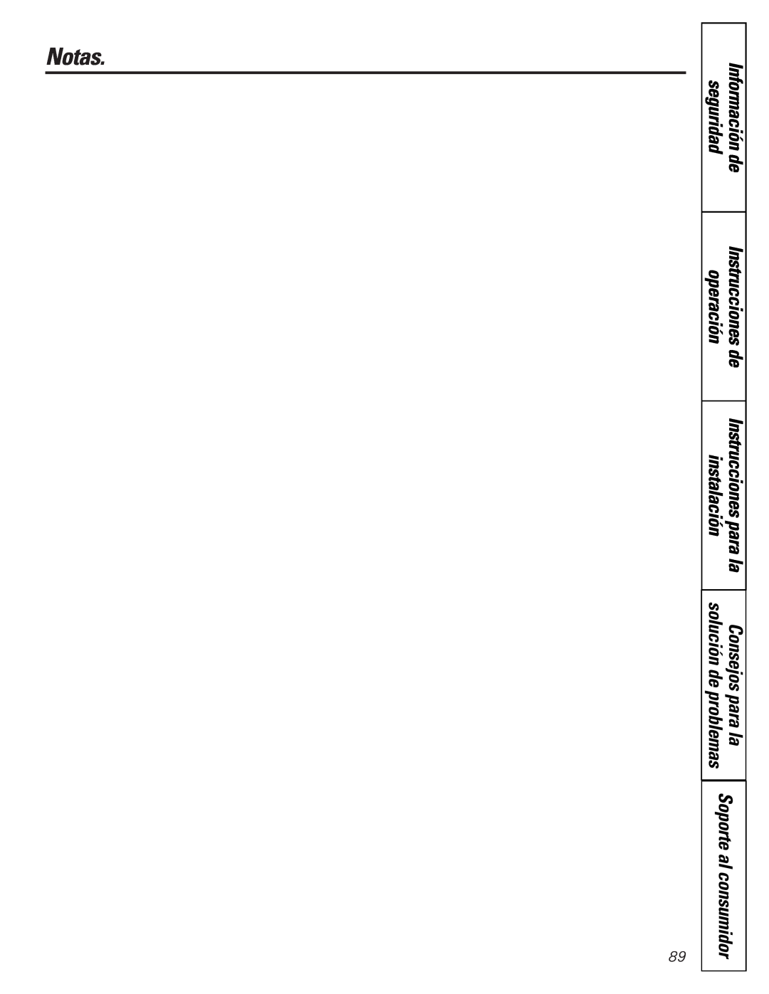 GE 197D3354P003 solución de problemas, Notas, Información de, Instrucciones de, Consejos para la, Instrucciones para la 