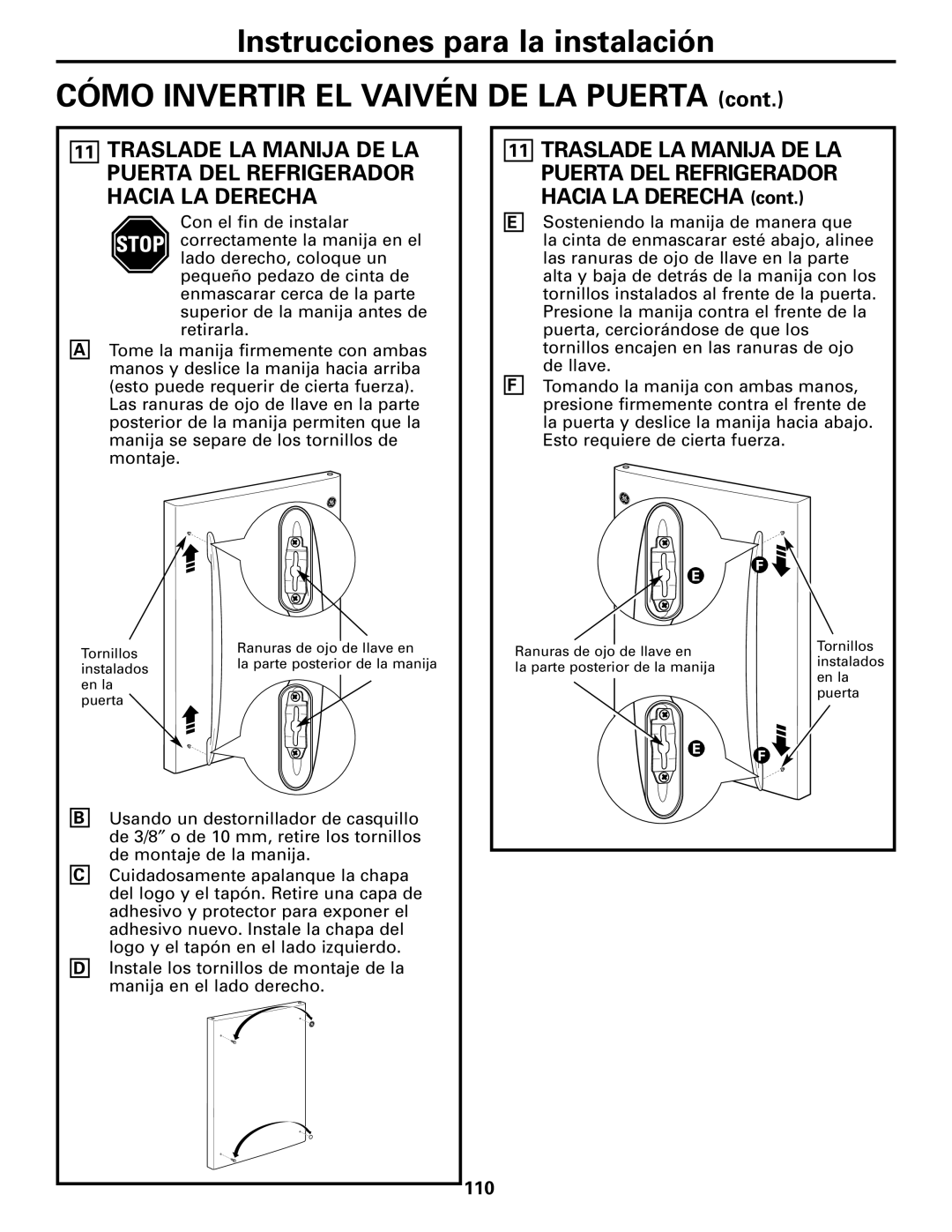 GE 197D4618P003 operating instructions 110 