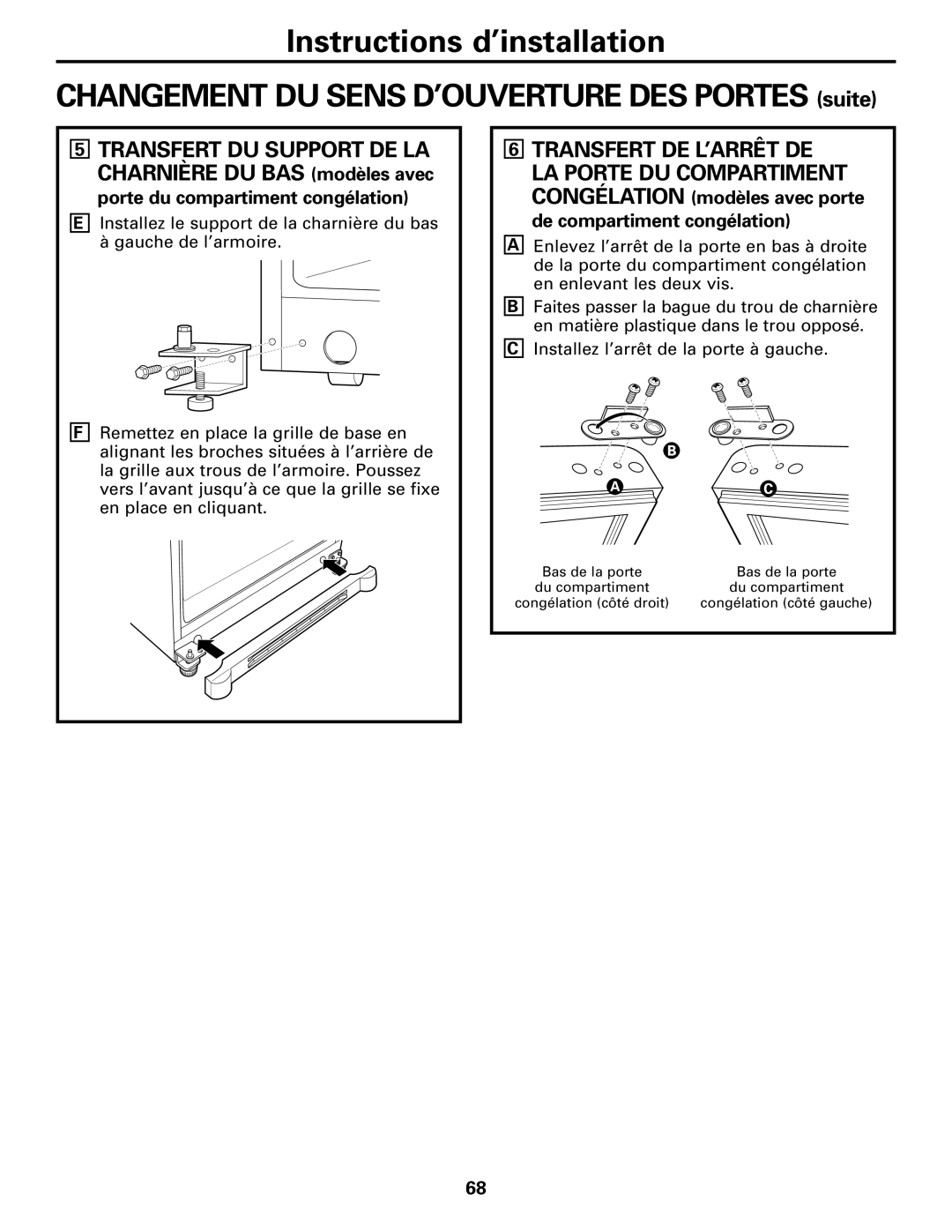 GE 197D4618P003 operating instructions Transfert DE L’ARRÊT DE LA Porte DU Compartiment 