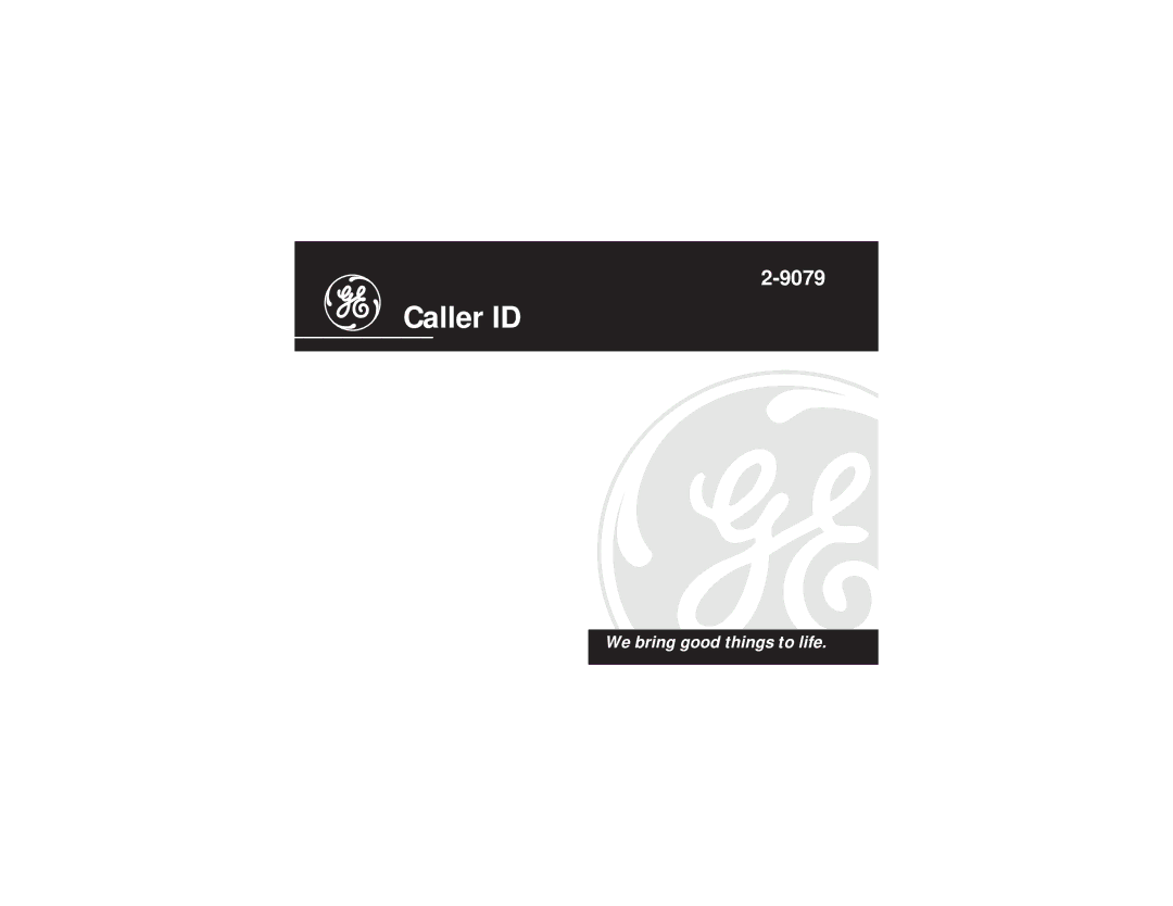 GE 347A8359-0001, 2-9079 manual Caller ID 