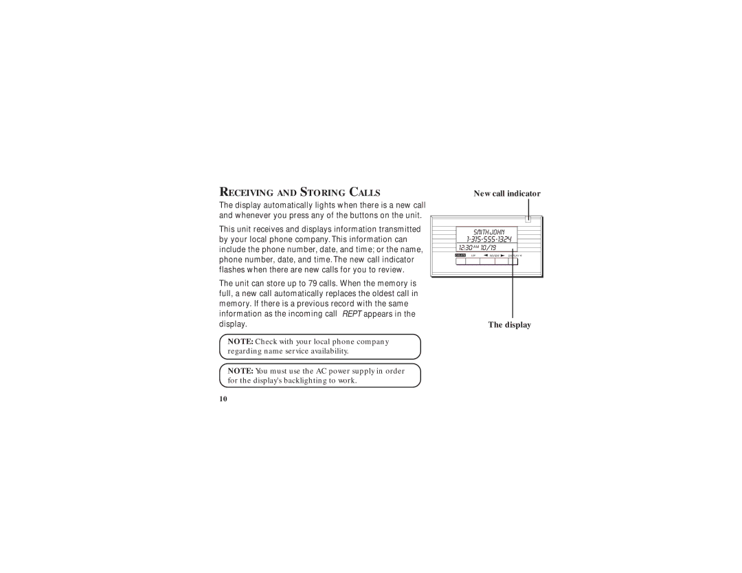 GE 2-9079, 347A8359-0001 manual Receiving and Storing Calls, New call indicator 