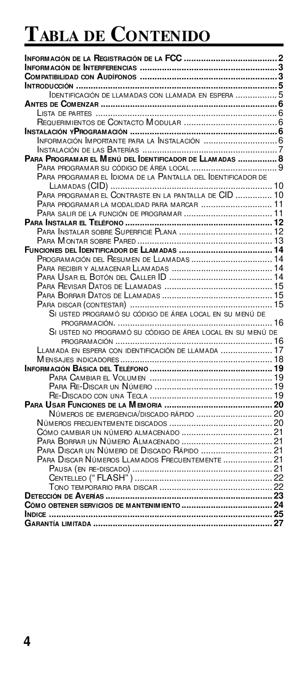 GE 2-9191 manual Tabla DE Contenido, Instalación Yprogramación 