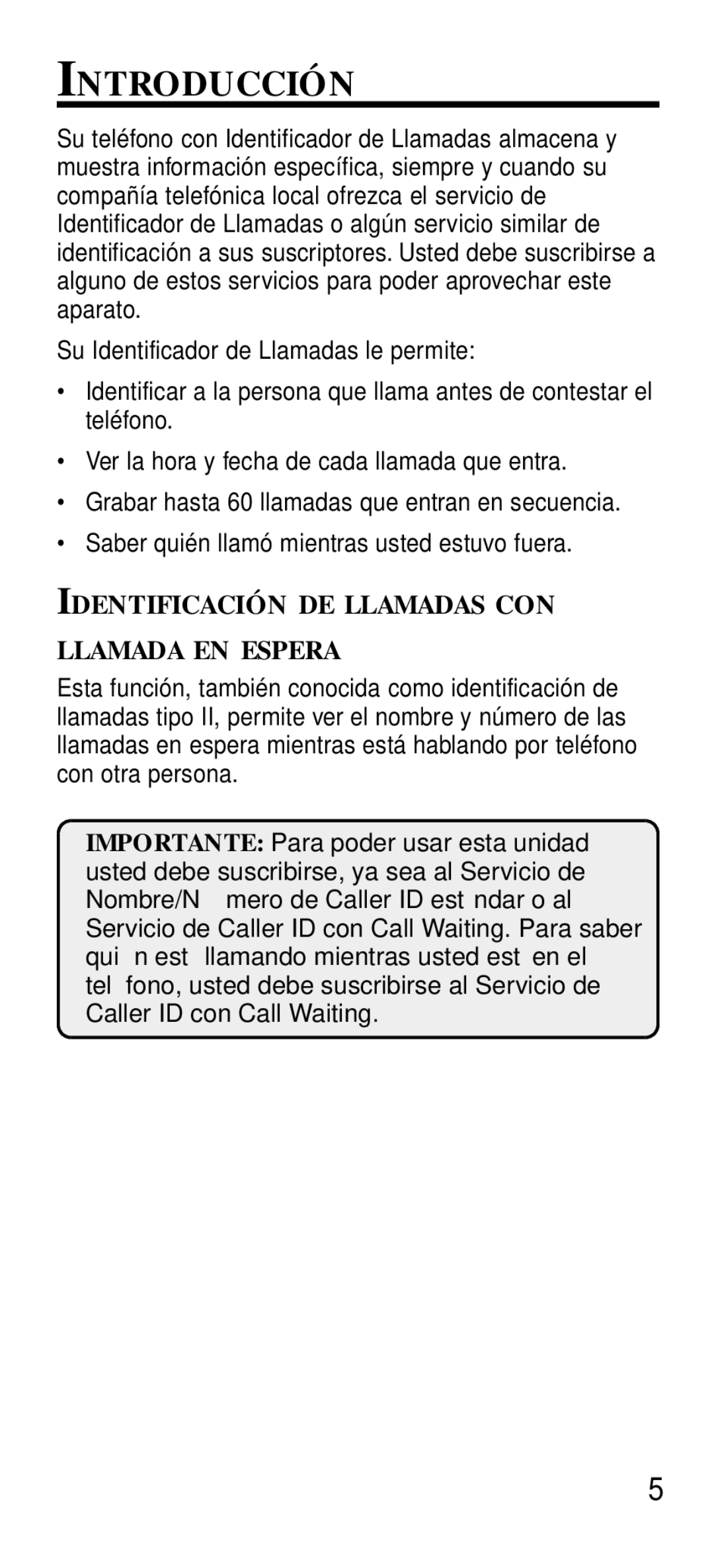 GE 2-9191 manual Introducción, Identificación DE Llamadas CON Llamada EN Espera 