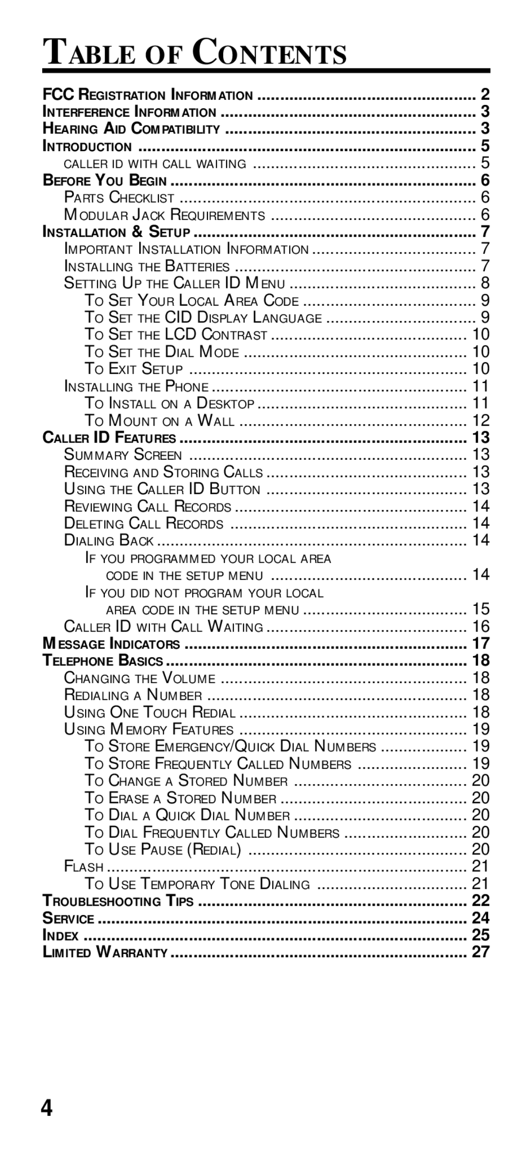 GE 2-9191 manual Table of Contents 