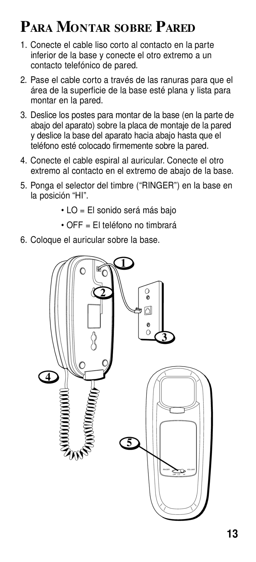 GE 2-9191 manual Para Montar Sobre Pared 