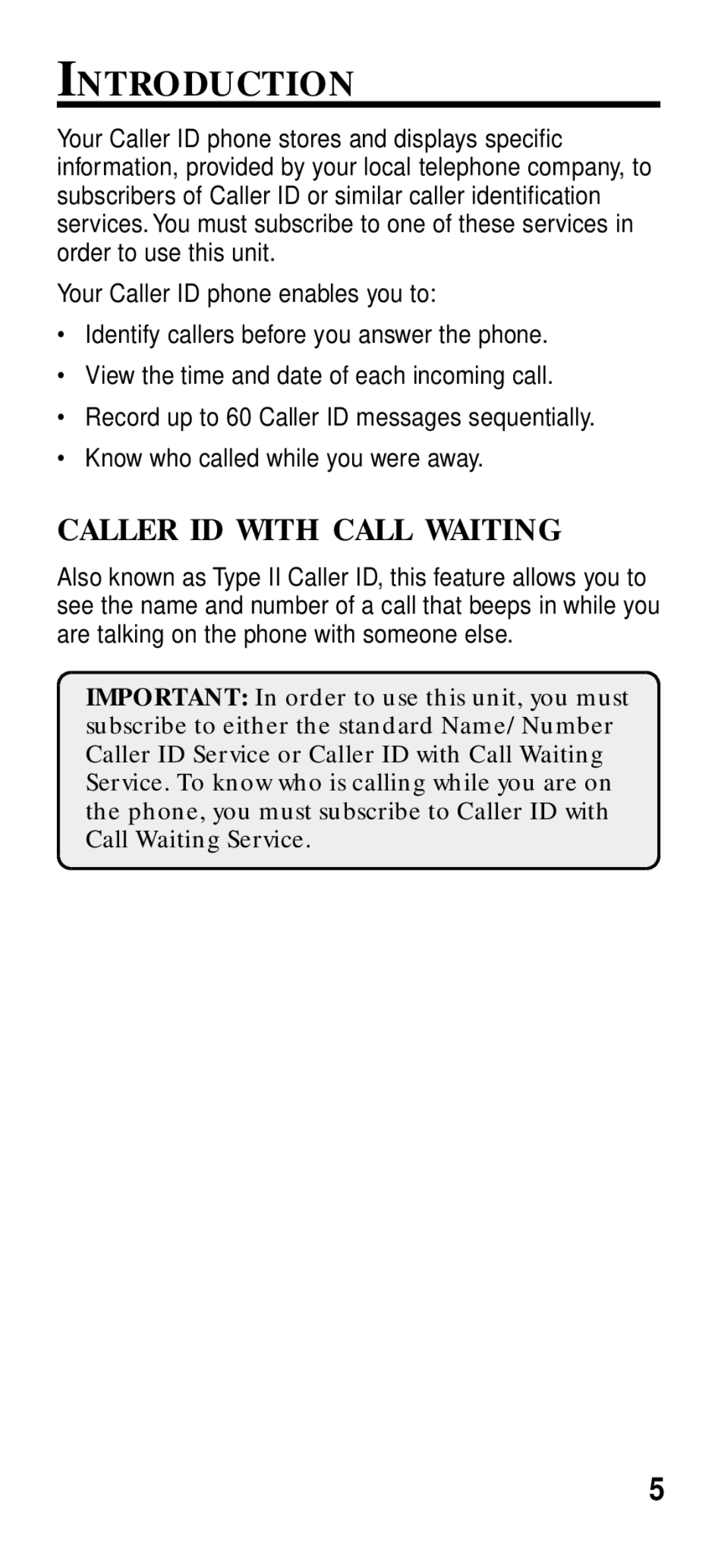 GE 2-9191 manual Introduction, Caller ID with Call Waiting 