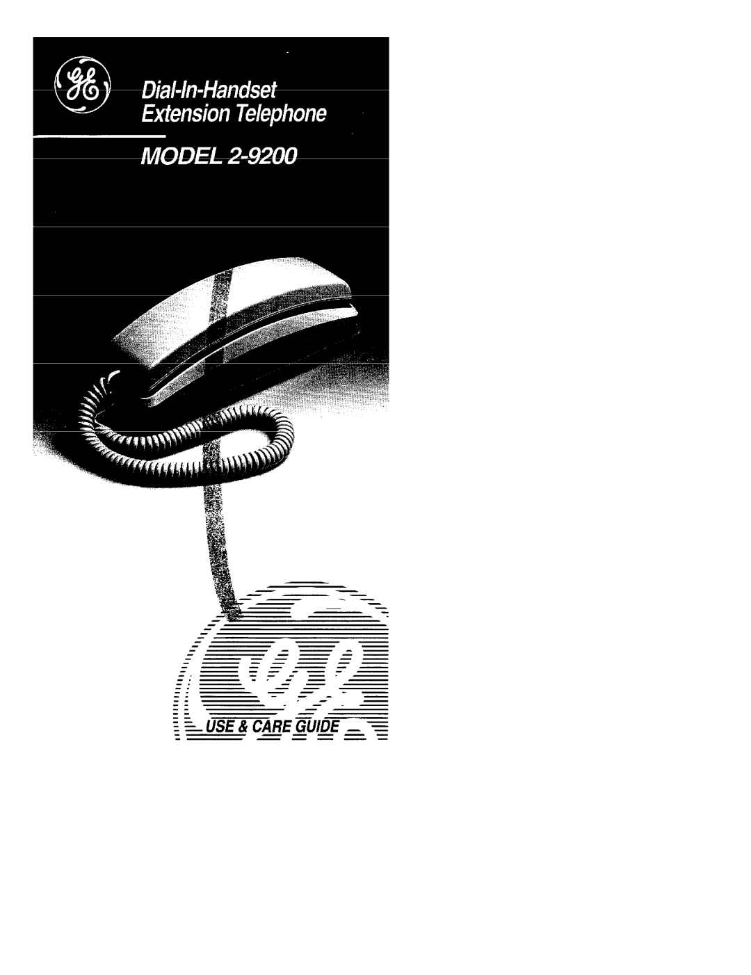 GE 2-9200 manual 