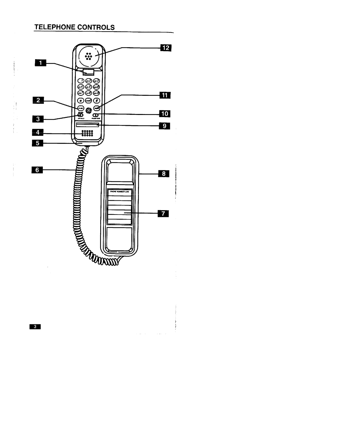 GE 2-9200 manual Telephone Controls 