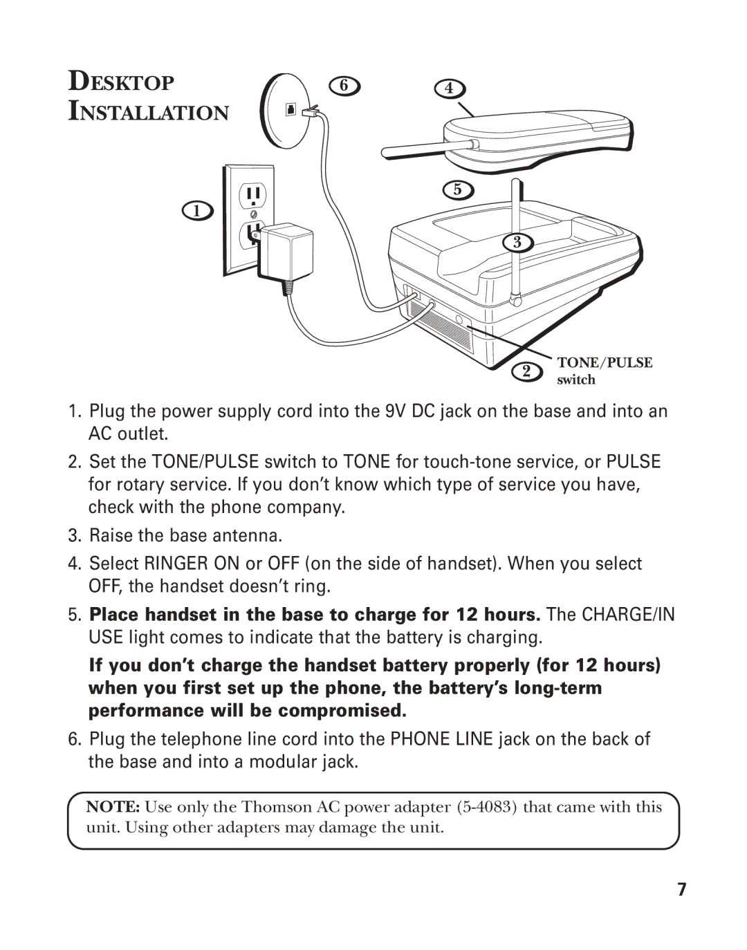 GE 2-930SST manual Desktop Installation 