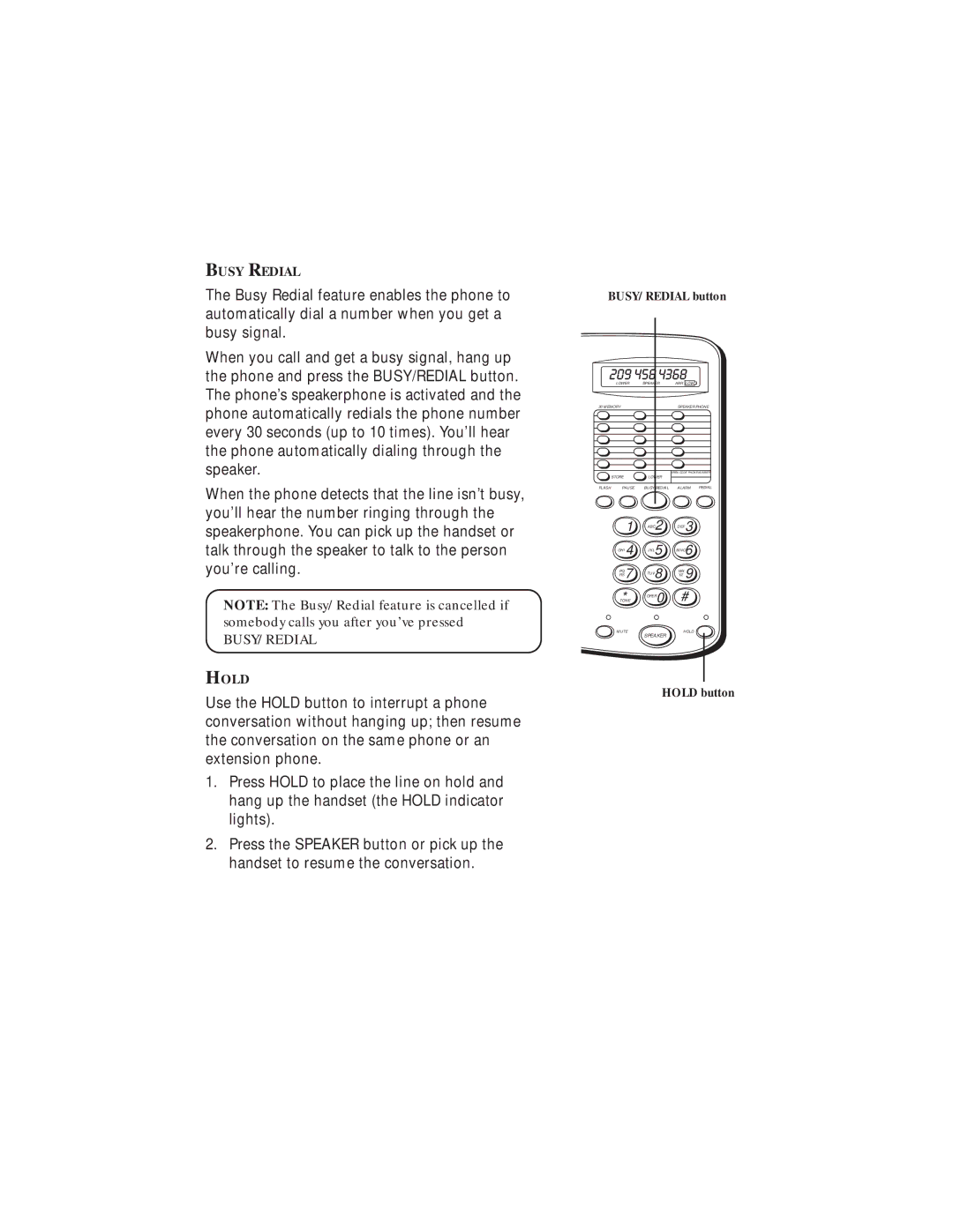 GE 20631670-0001, 2-9382 manual Busy/Redial 