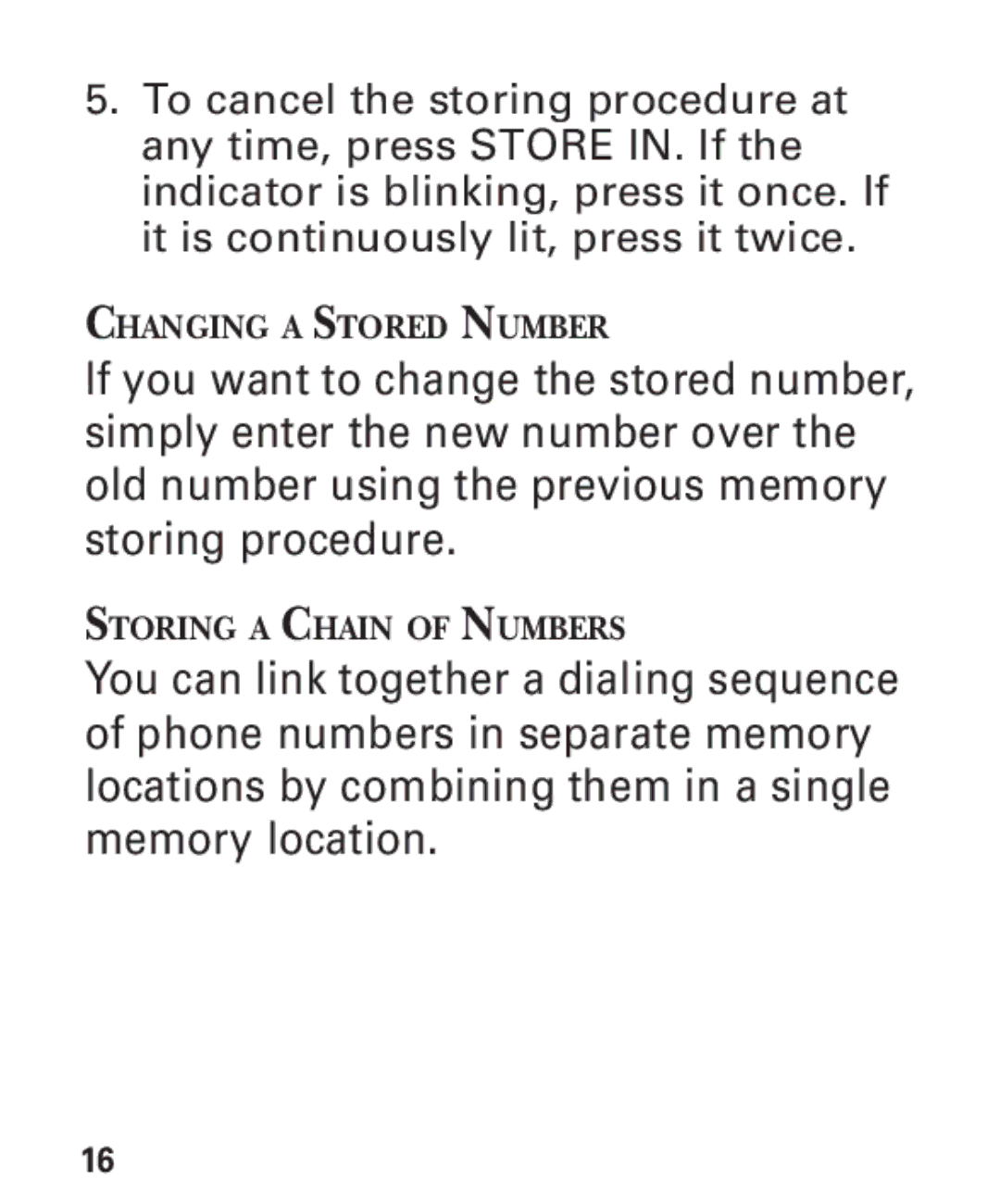 GE 2-9451 manual Changing a Stored Number 