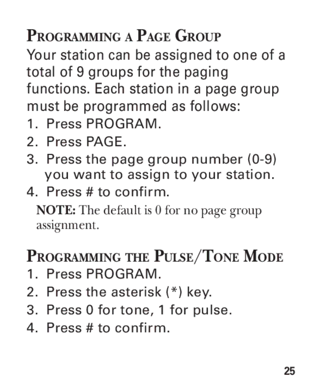 GE 2-9451 manual Programming a page Group 