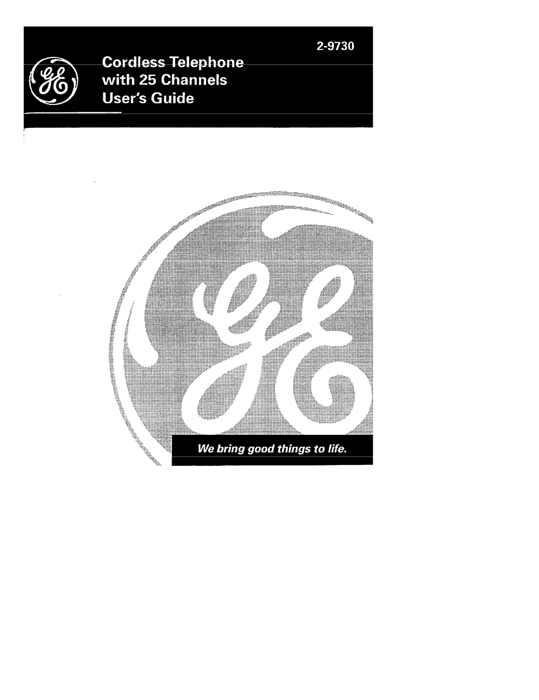 GE 2-9730 manual 