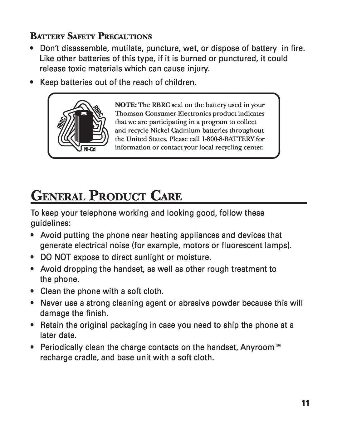 GE 2-9752, 2-9751, 2-9753 manual General Product Care 