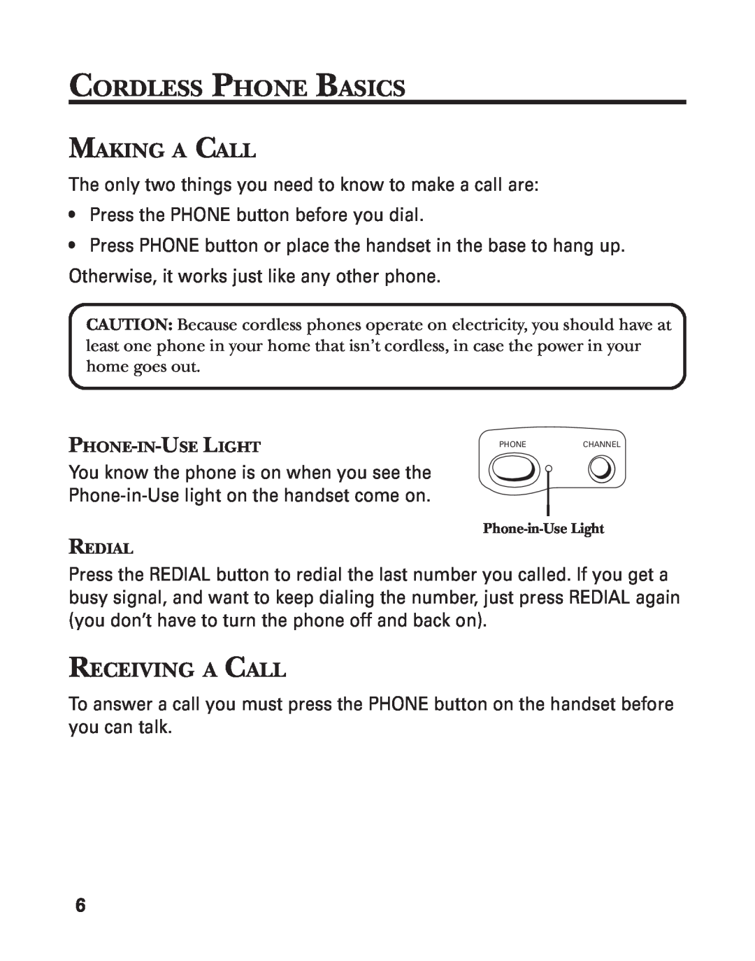 GE 2-9753, 2-9751, 2-9752 manual Cordless Phone Basics, Making A Call, Receiving A Call 
