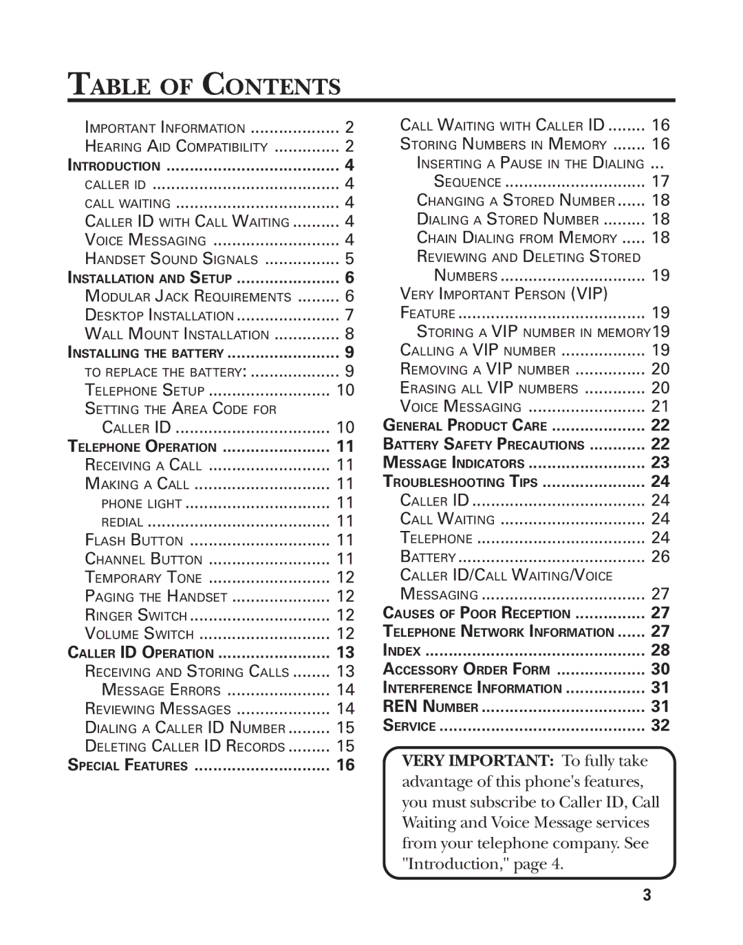 GE 2-9772 manual Table of Contents 