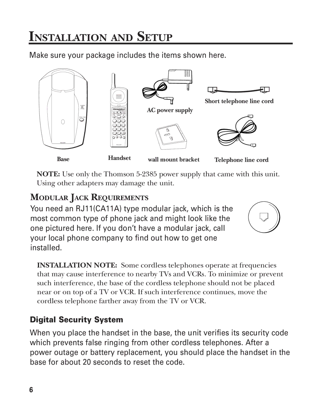 GE 2-9772 manual Installation and Setup, Make sure your package includes the items shown here 