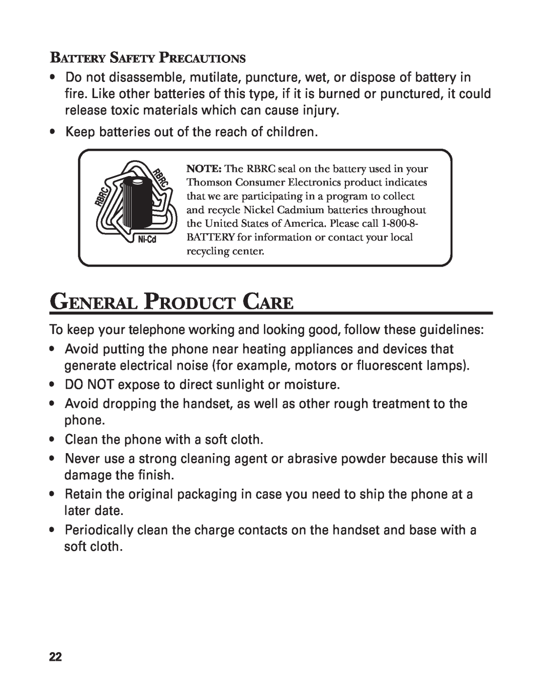 GE 2-9772 manual General Product Care 
