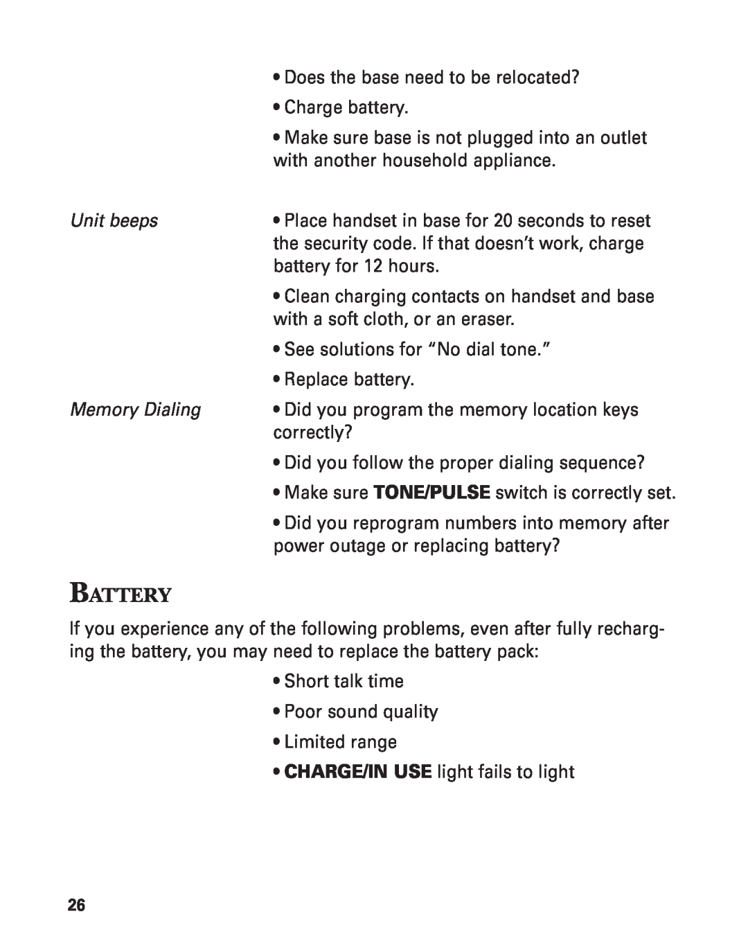 GE 2-9772 manual Battery 