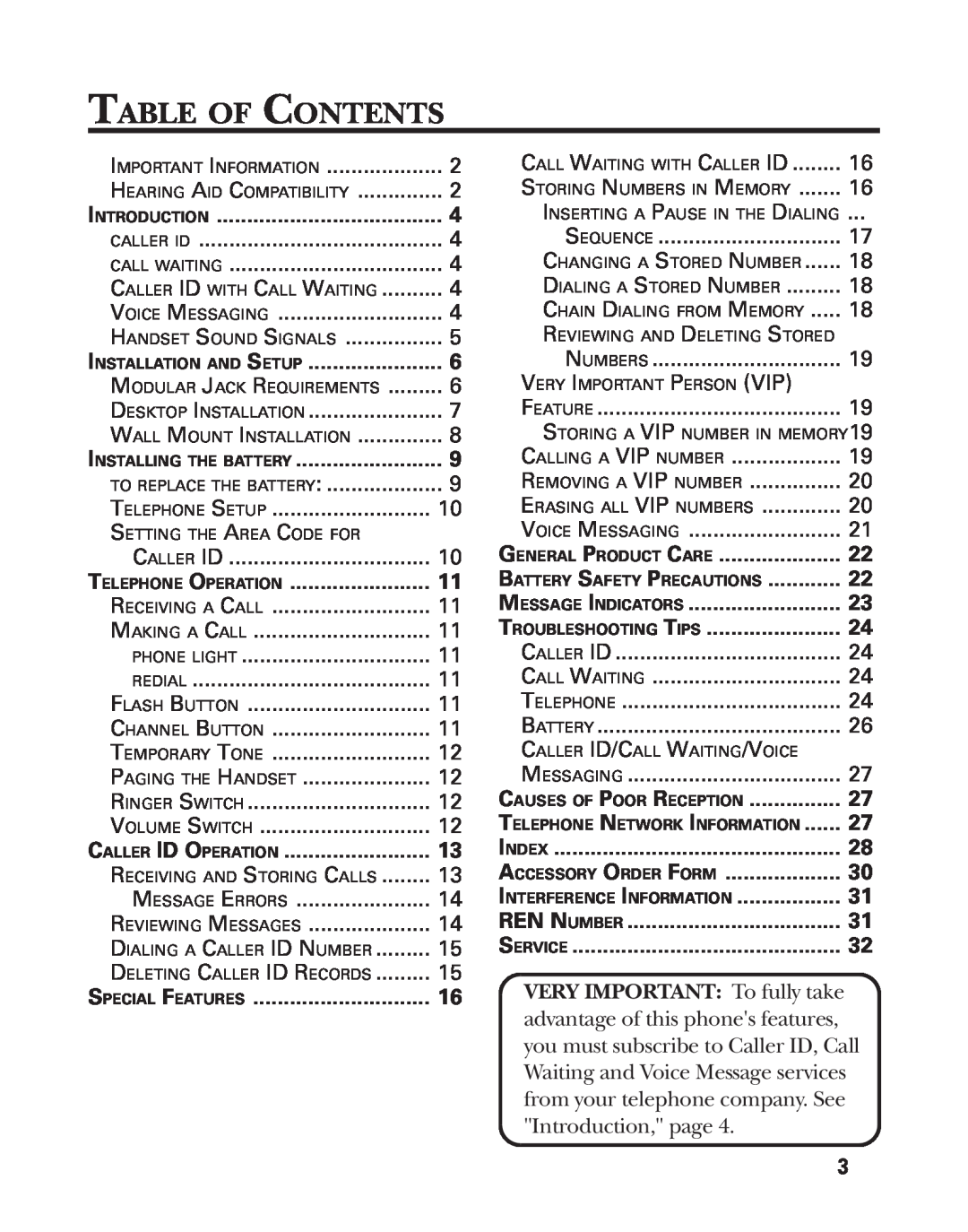 GE 2-9772 manual Table Of Contents 