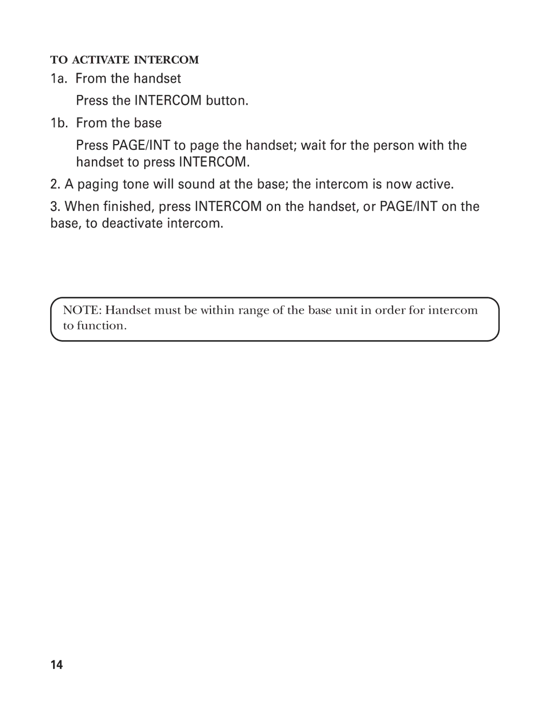 GE 2-9774 manual To Activate Intercom 