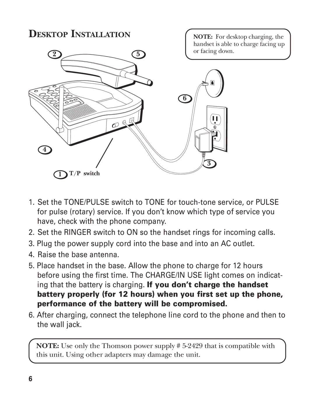 GE 2-9774 manual Desktop Installation 