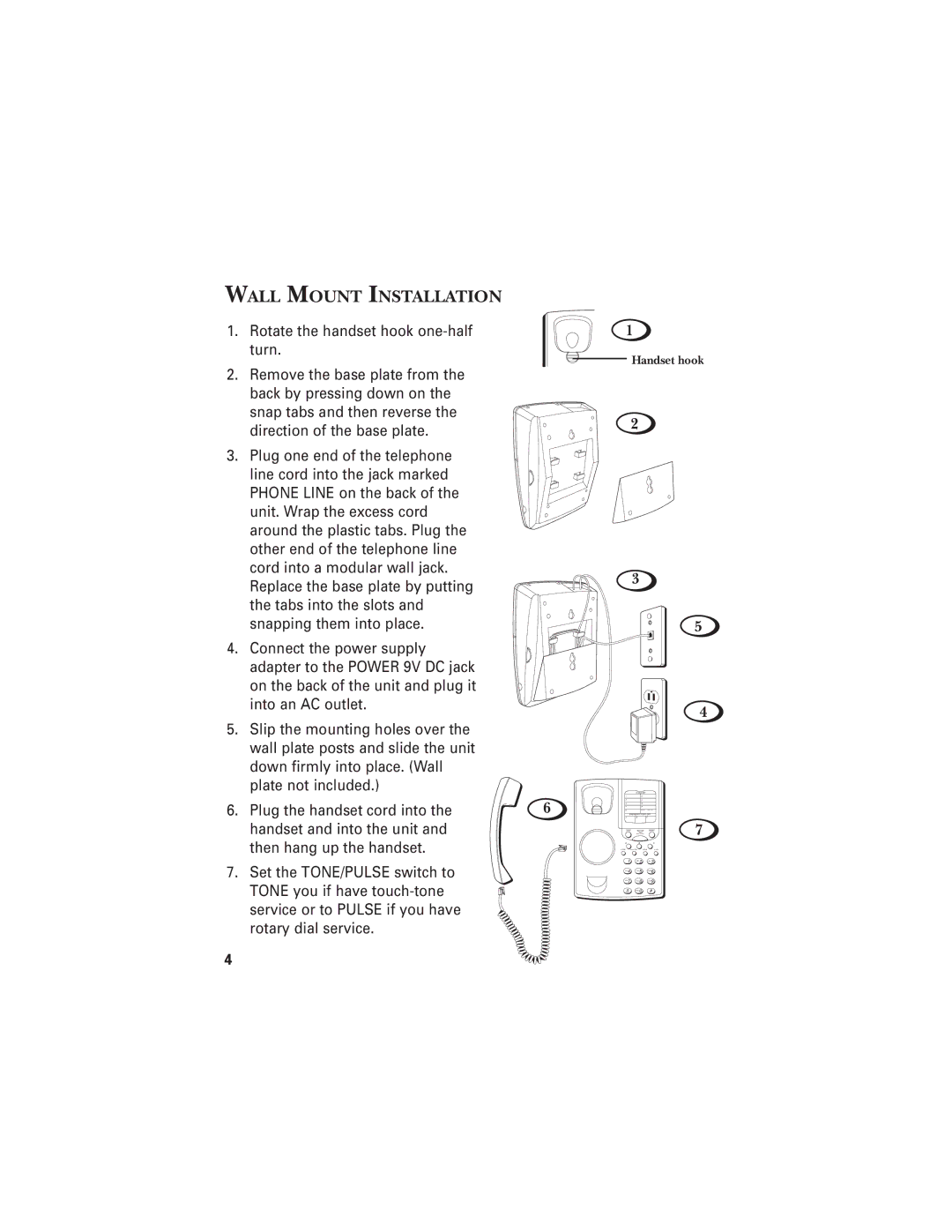 GE 2-9824, 343A6610-0001 warranty Wall Mount Installation, Direction of the base plate 