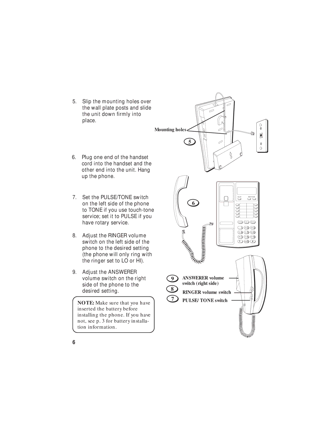 GE 2-9827 manual Mounting holes 