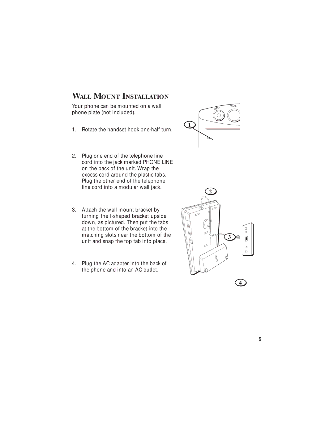 GE 2-9827 manual Wall Mount Installation 