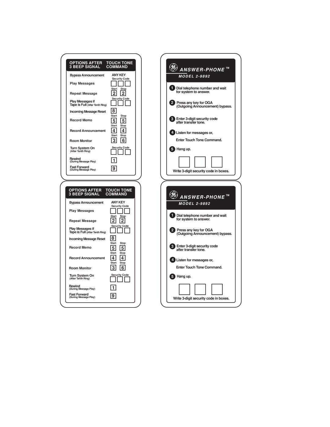 GE 2-9892 manual S W E R P H O N E Tm 