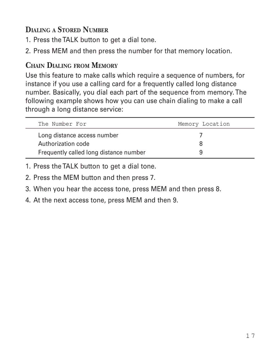 GE 2-9926 manual Number For Memory Location 