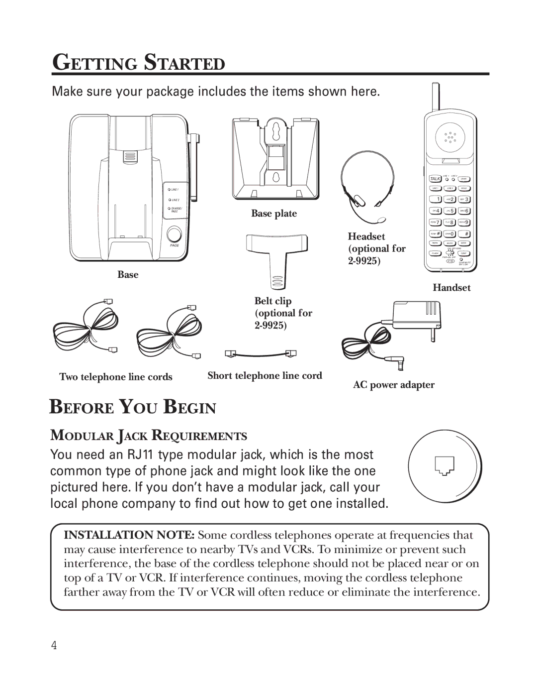 GE 2-9926 manual Getting Started, Before YOU Begin 