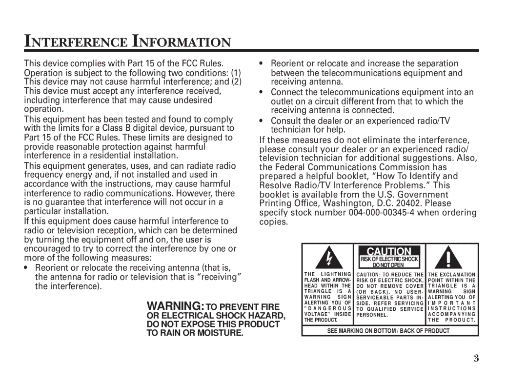 GE 15298530, 2-9991 manual Interference Information 