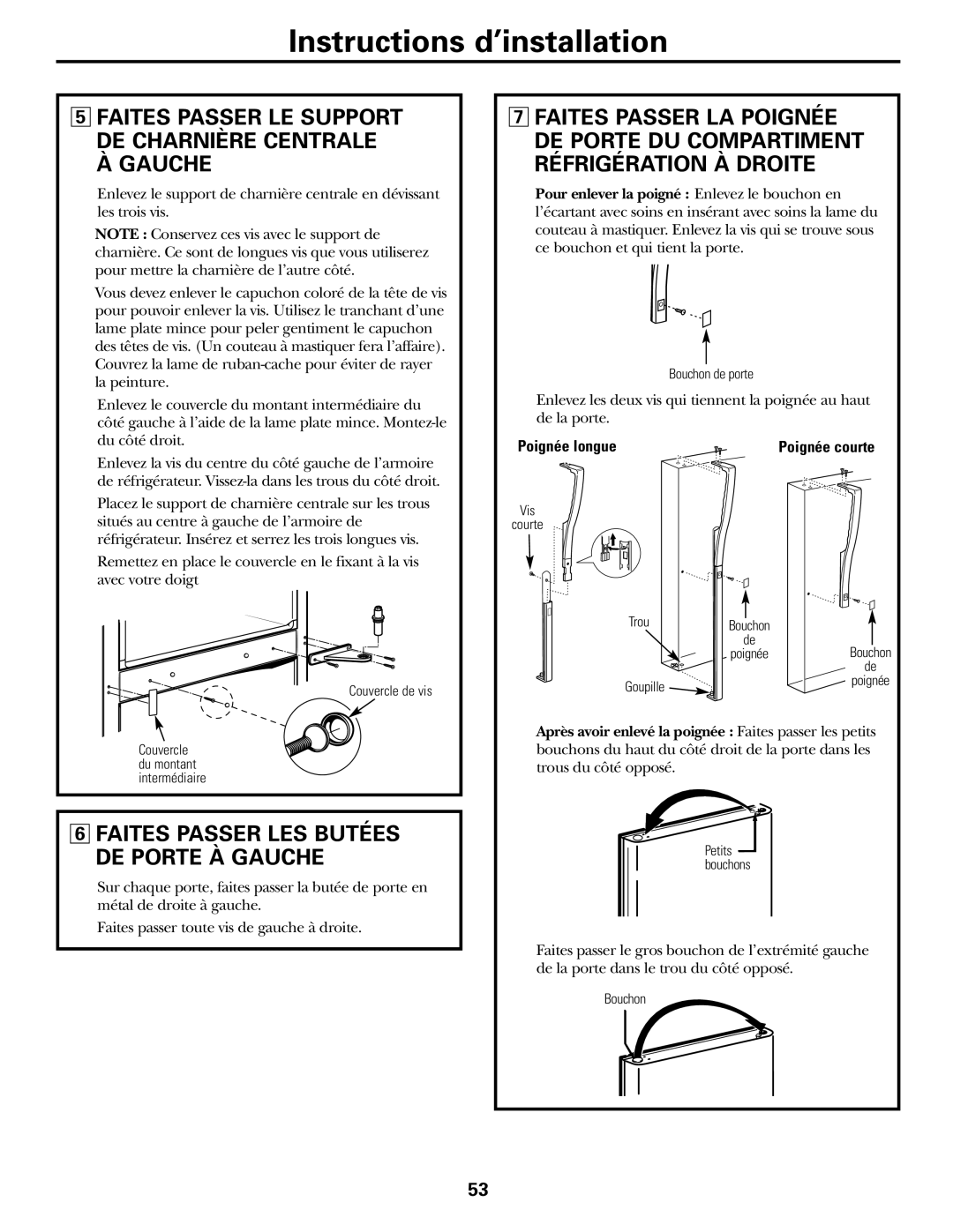 GE 200D2463P002 Faites Passer LE Support DE Charnière Centrale À Gauche, Faites Passer LES Butées DE Porte À Gauche 