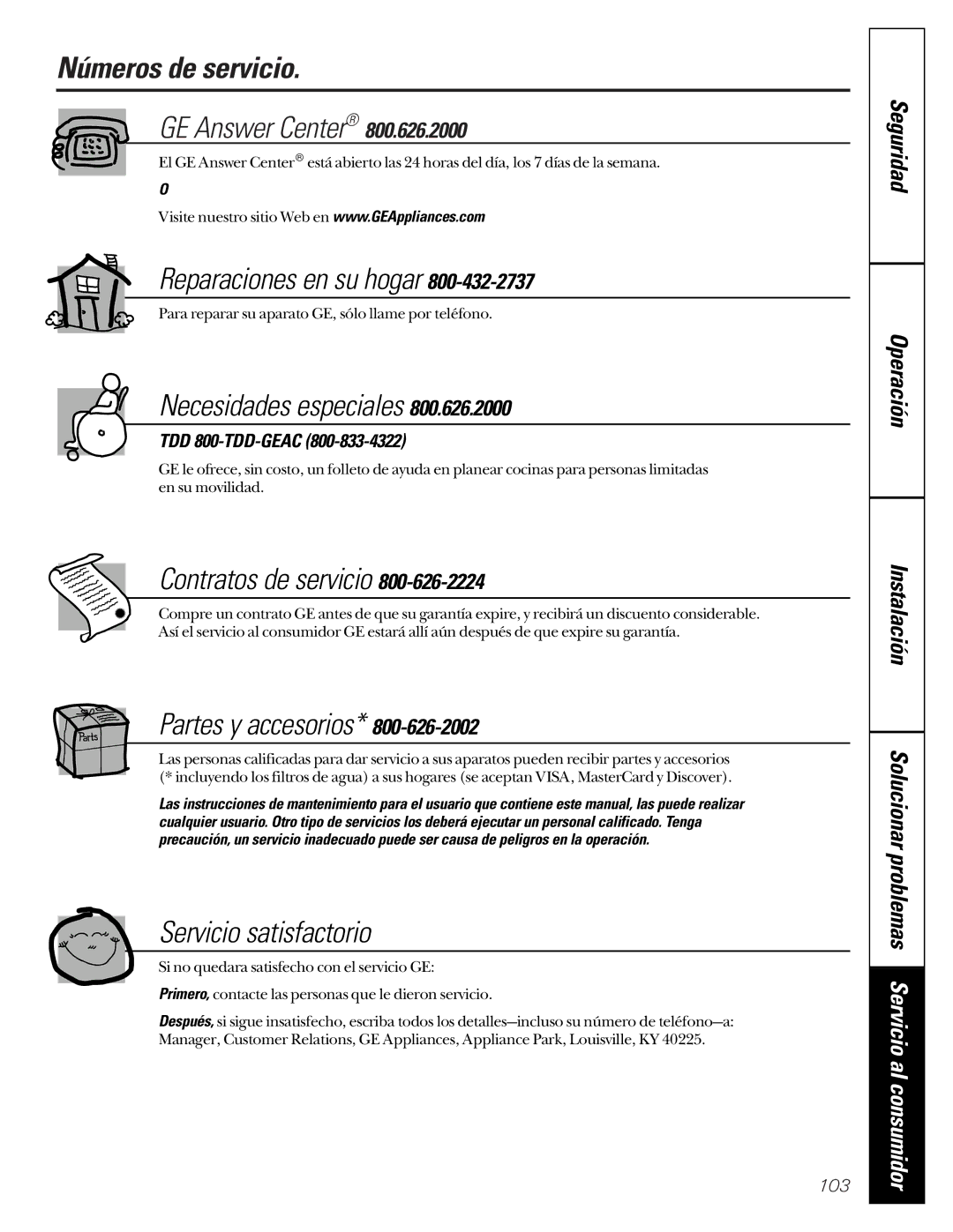 GE 21, 200D2600P001 installation instructions Números de servicio 