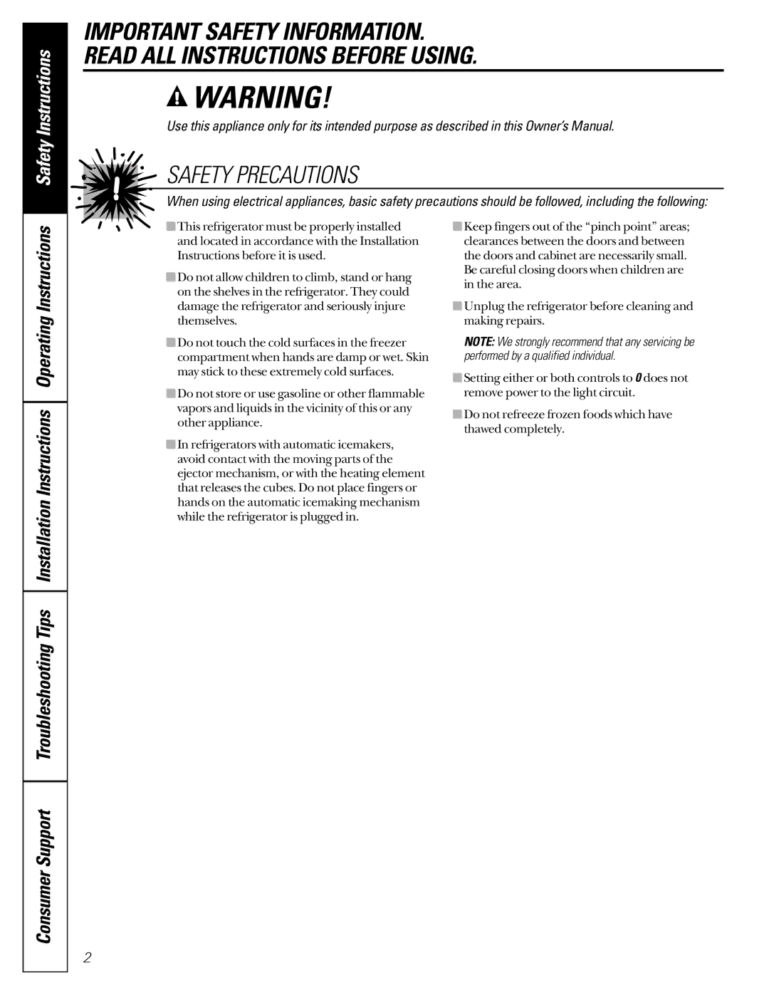 GE 200D2600P001, 21 installation instructions Safety Precautions 