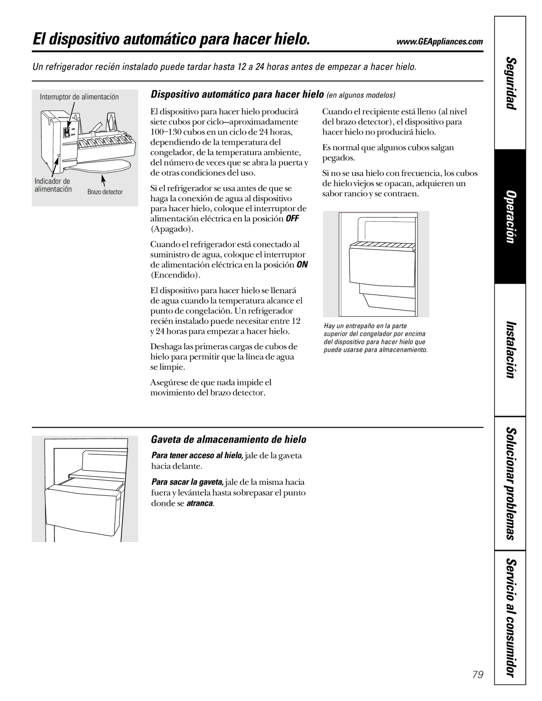 GE 21, 200D2600P001 El dispositivo automático para hacer hielo, Dispositivo automático para hacer hielo en algunos modelos 