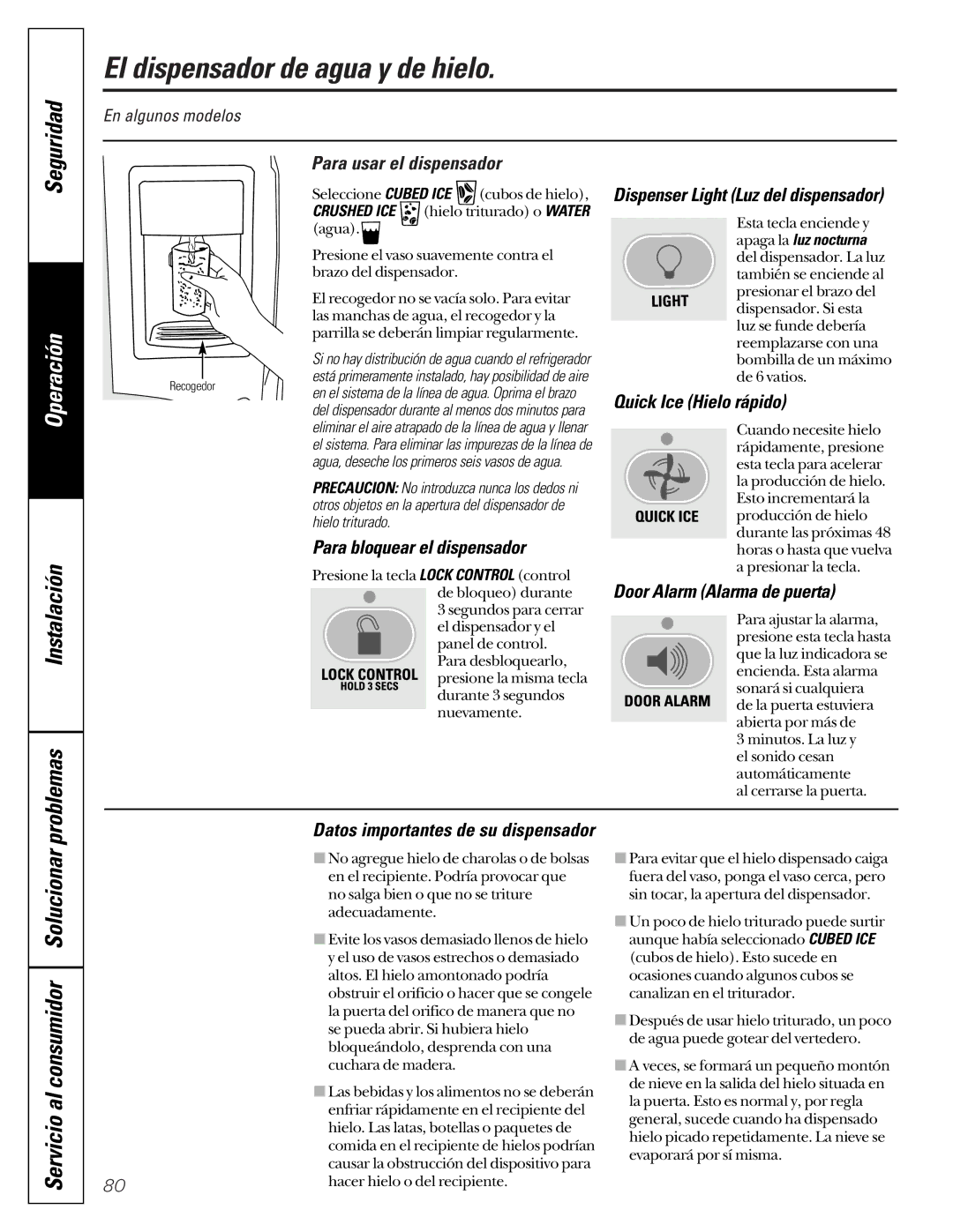 GE 200D2600P001, 21 installation instructions El dispensador de agua y de hielo 