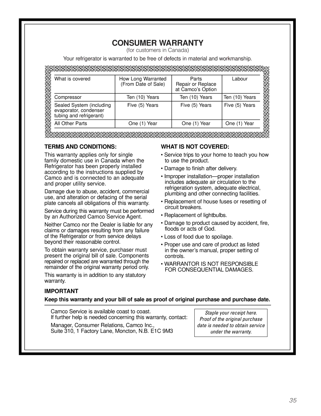 GE 200D2600P010 installation instructions Consumer Warranty 