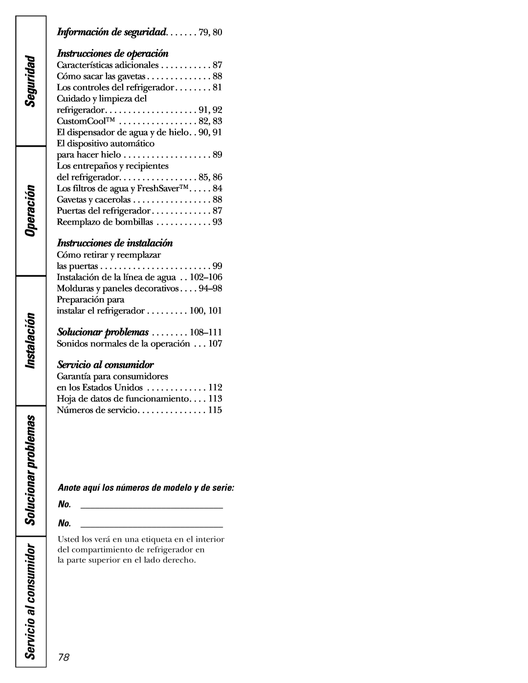 GE 200D2600P010 Seguridad Operación Instalación, Servicio al consumidor Solucionar problemas, Instrucciones de instalación 