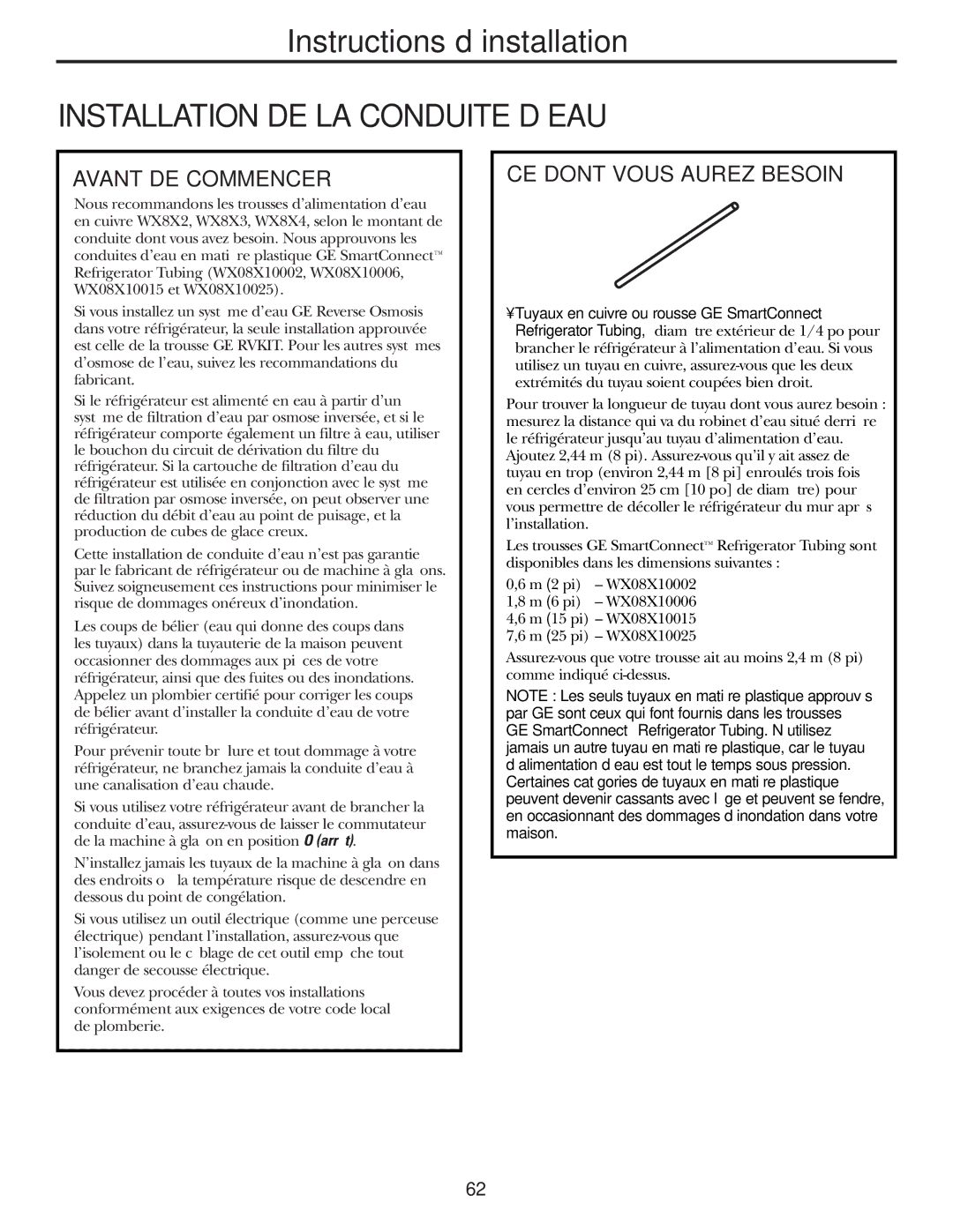 GE 200D2600P015 installation instructions Avant DE Commencer, CE Dont Vous Aurez Besoin 