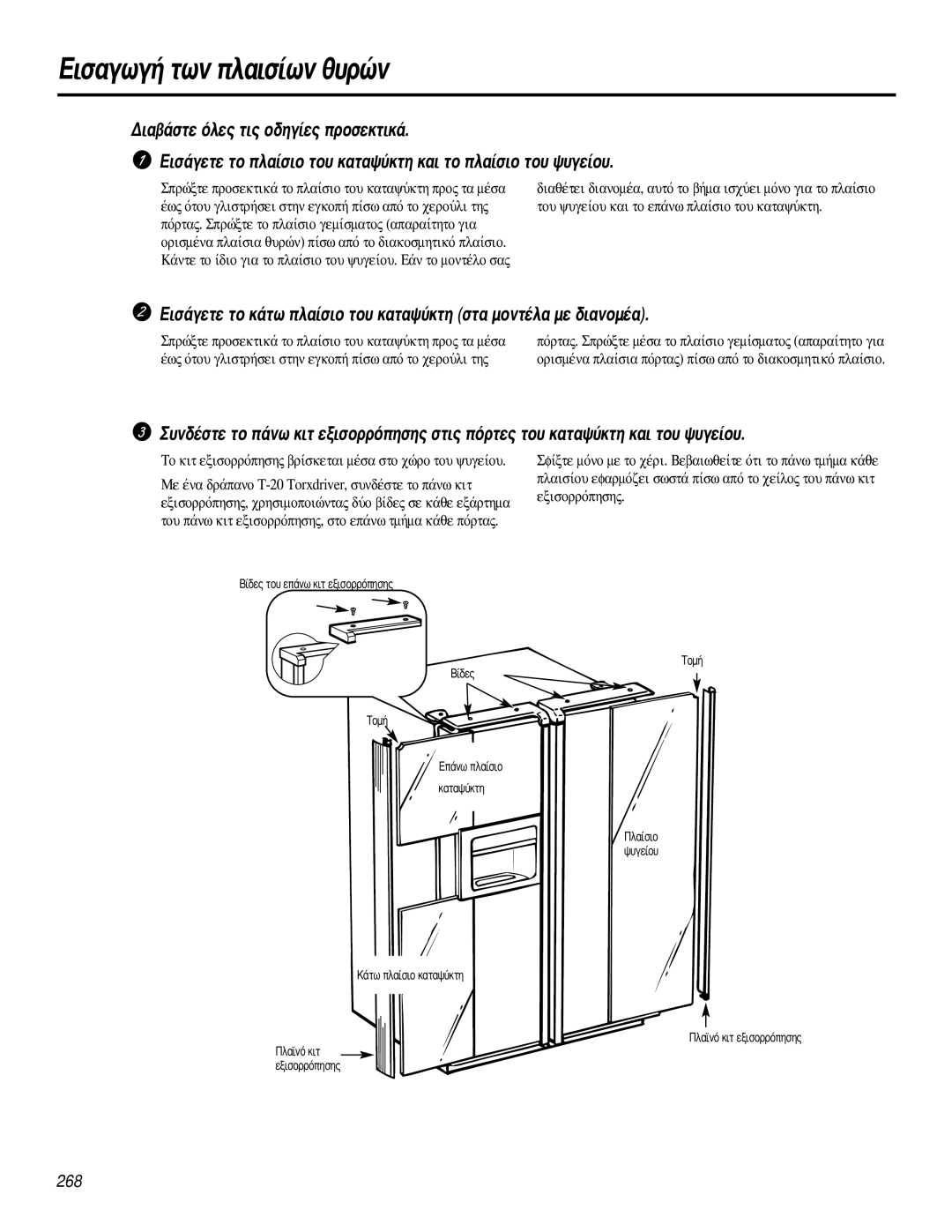 GE 200D2600P031 operating instructions ∂ÈÛ·ÁˆÁ‹ ÙˆÓ Ï·ÈÛ›ˆÓ ı˘ÚÒÓ, Ùô˘ „˘Áâ›Ô˘ Î·È Ùô Â¿Óˆ Ï·›Ûèô Ùô˘ Î·Ù·„‡Îùë 