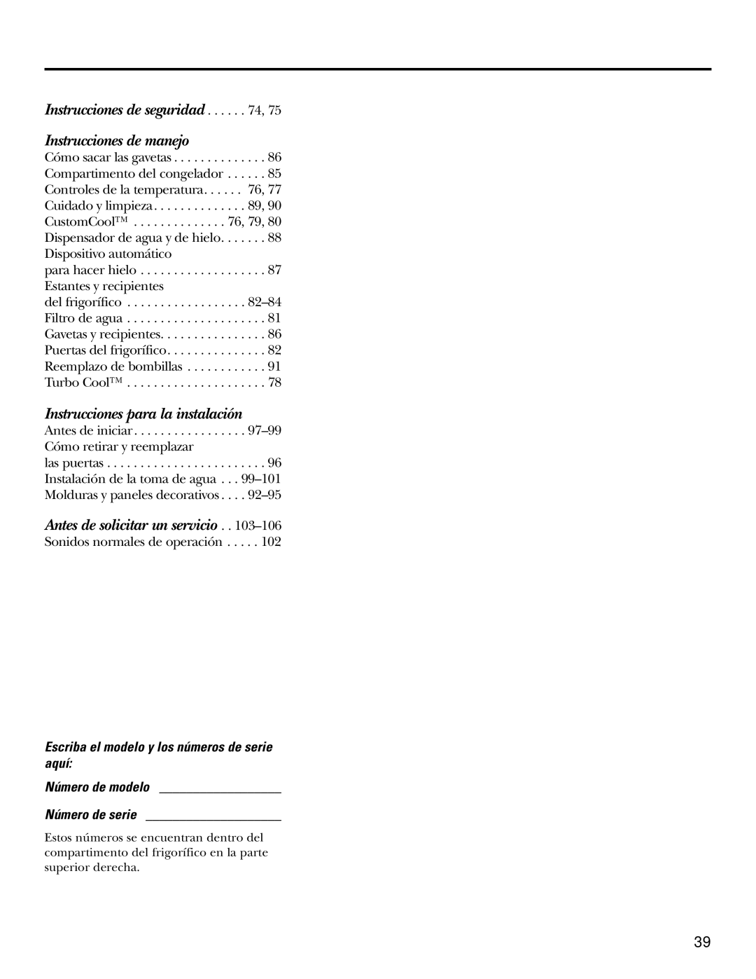 GE 200D2600P031 operating instructions Instrucciones de seguridad Instrucciones de manejo 