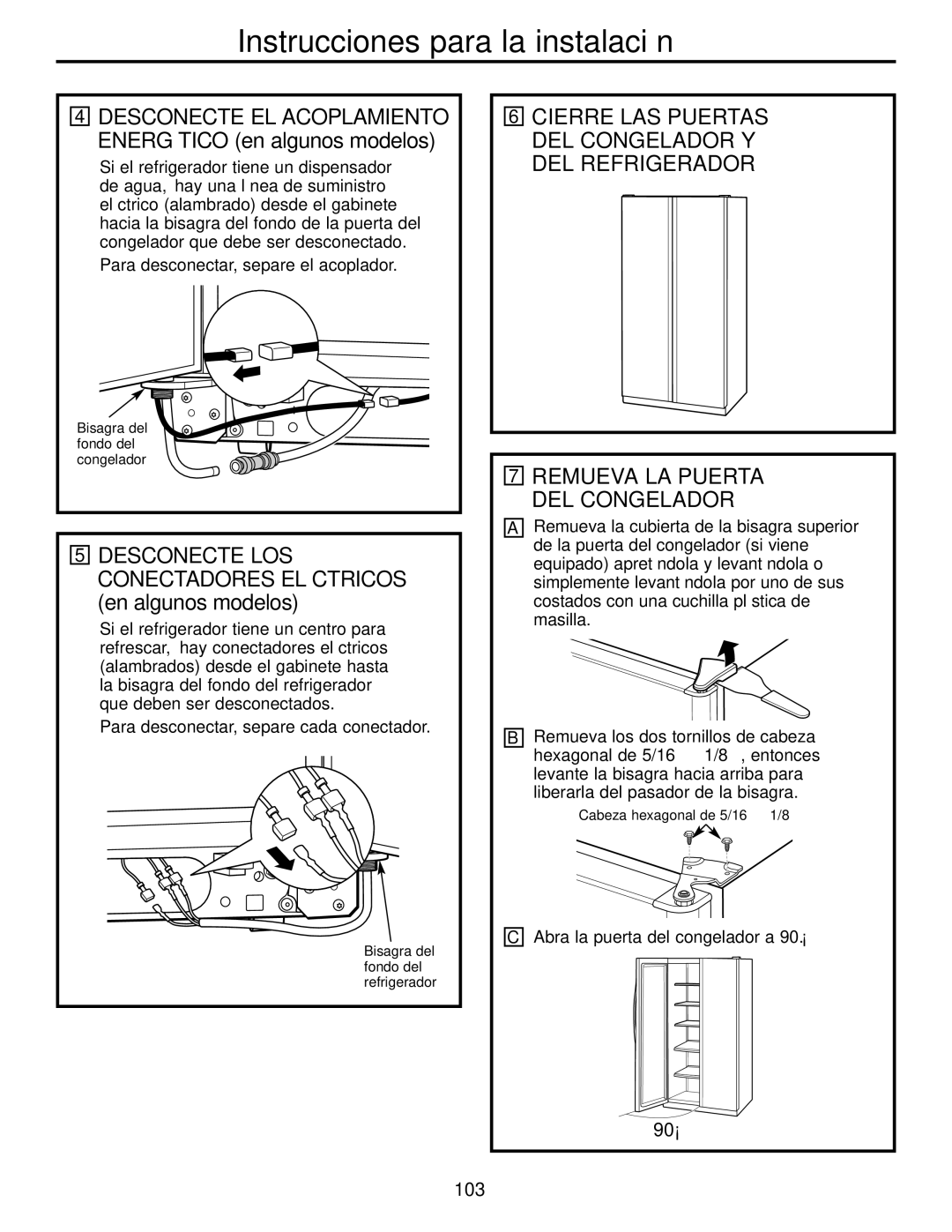 GE 200D2600P043 installation instructions Desconecte EL Acoplamiento Energético en algunos modelos 